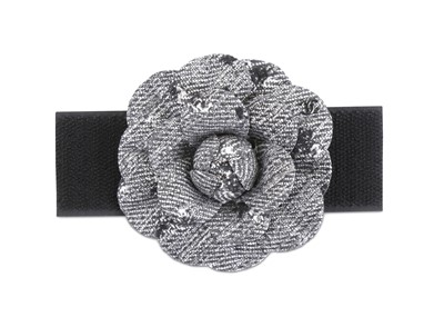 Lot 64 - Chanel Grey Tweed Camellia Brooch, c. 2017, on...