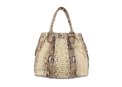 Lot 191 - Zagliani Puffy Python Tote, in shades of cream...