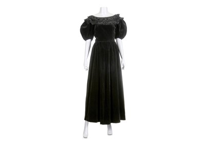 Lot 300 - Gina Fratini Black Velvet Dress, 1970s, full...