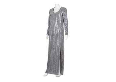 Lot 133 - Andre Laug Black and White Sequin Runway Gown,...