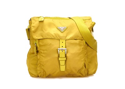 Lot 334 - Prada Lime Green Nylon Cross Body Satchel,...