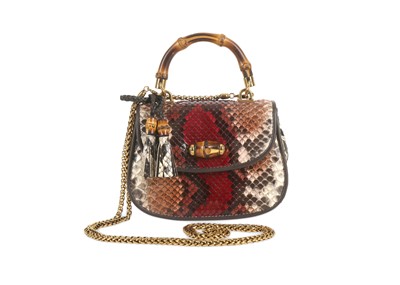 Lot 163 - Gucci Python Mini Bamboo Bag, ombre python...