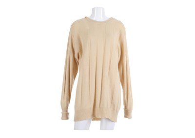 Lot 313 - Chanel Peach Cashmere Jumper, with gilt CC...
