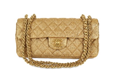 Lot 214 - Chanel Gold East West Flap Bag, c. 2006-08,...