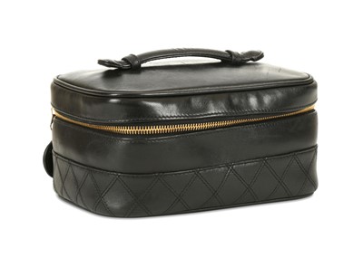 Lot 51 - Chanel Black Leather Rectangular Cosmetic Case,...