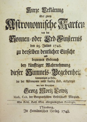 Lot 10 - Astronomy.- Lowitz (George W.) Kurze...
