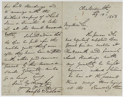Lot 271 - Paxton (Joseph) Autograph letter signed...