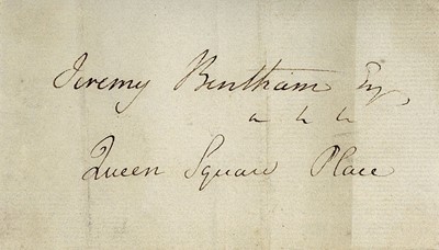 Lot 186 - Bentham (Jeremy) Autograph ‘Jeremy Bentham Esq....