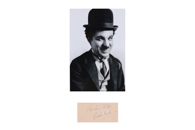 Lot 61 - Chaplin (Charlie) Album page with ink...
