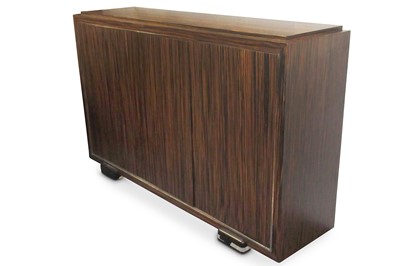 Lot 773 - A contemporary macassar veneered and metal...