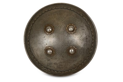 Lot 144A - A SILVER-INLAID STEEL SHIELD North India, 19th...