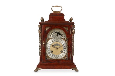 Lot 68 - A GEORGE III STYLE BURR WALNUT AND BRASS...