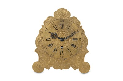 Lot 31 - AN 18TH CENTURY ENGRAVED BRASS STRUT CLOCK,...
