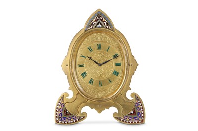Lot 38 - A 19TH CENTURY GILT BRONZE AND CHAMPLEVE...
