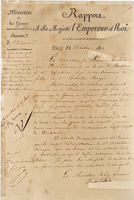 Lot 188 - Bonaparte (Napoleon) Signed report (‘N’), in...