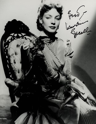 Lot 57 - Bacall (Lauren) Black and white, three-quarter...