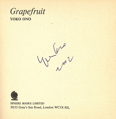 Lot 159 - Ono (Yoko) Grapefruit, signed and dated 'Yoko...