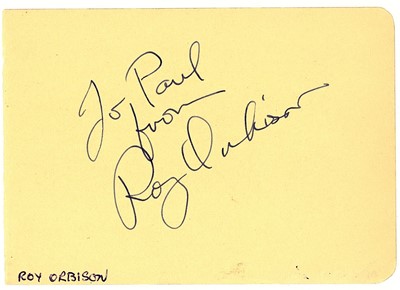 Lot 162 - Orbison (Roy) Album page signed and inscribed '...
