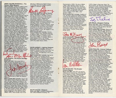 Lot 87 - Signed Theatre Programmes.- 1970s onwards...