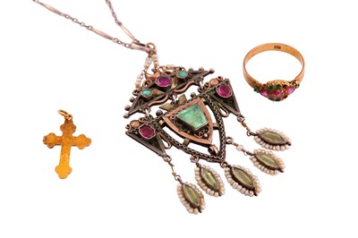 Lot 710 - A SMALL COLLECTION OF JEWELLERY