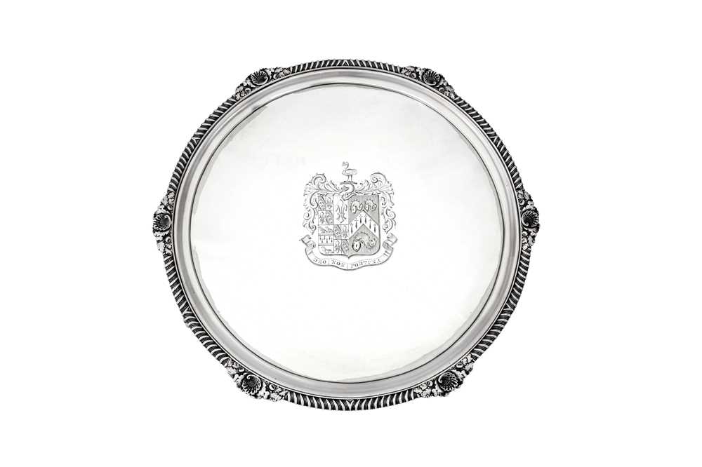Lot 8 - A large George III sterling silver salver, London 1814 by William Burwash