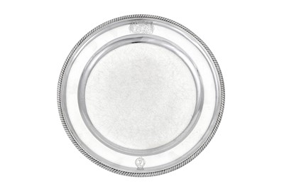Lot 31 - Cowper Service - A George III sterling silver dinner plate, London 1797 by Paul Storr (1771 - 1844, reg. 12th Jan 1793)