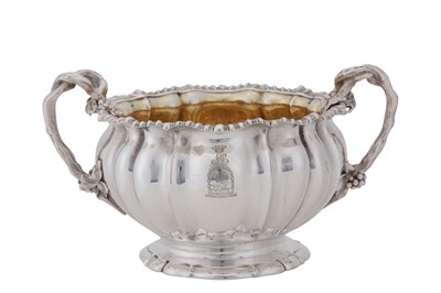 Lot 18 - Countess of Listowel - A George IV sterling silver three-piece tea service, London 1826 by Robert Garrard II (reg. 16th April 1818)