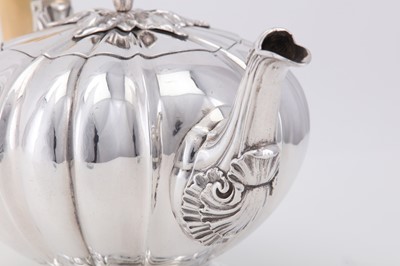 Lot 18 - Countess of Listowel - A George IV sterling silver three-piece tea service, London 1826 by Robert Garrard II (reg. 16th April 1818)
