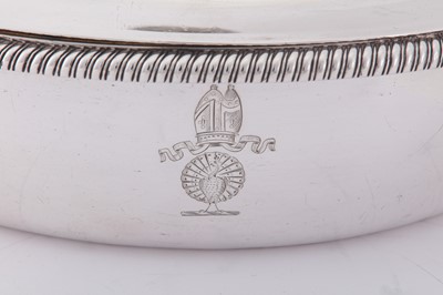 Lot 10 - A pair of George III sterling silver covered vegetable or entrée dishes, London 1805 by William Burwash and Richard Sibley I (reg. 7th Oct 1805)