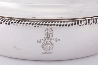Lot 10 - A pair of George III sterling silver covered vegetable or entrée dishes, London 1805 by William Burwash and Richard Sibley I (reg. 7th Oct 1805)