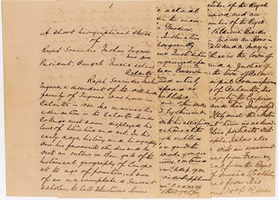 Lot 164 - [Rajah Sourindra Mohun Tagore] A short...
