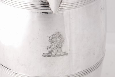 Lot 95 - A George III sterling silver coffee pot / biggin, London 1795 by John Mewburn (reg. 2nd Oct 1792)