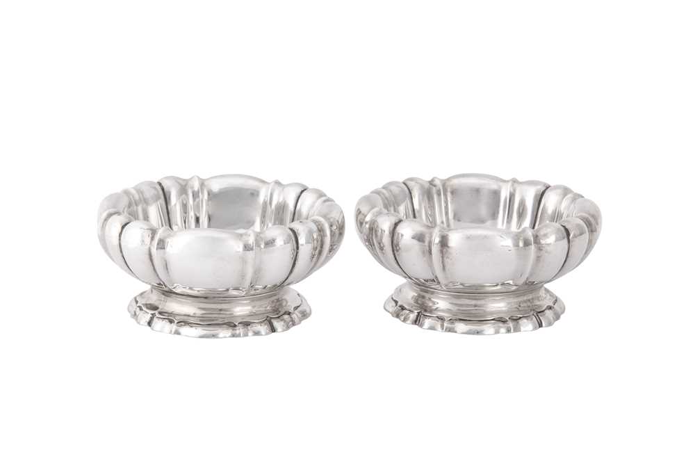Lot 24 - A pair of Edward VIII sterling silver salts, London 1936 by Sebastian Garrard