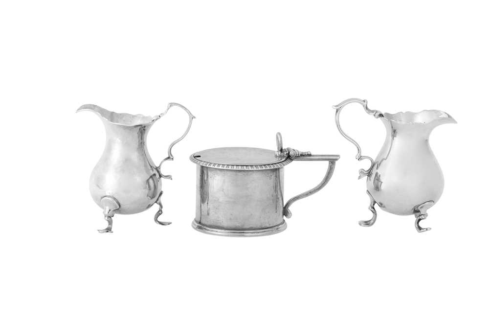 Lot 88 - Two George II sterling silver cream jugs, one London 1751 by Ebenezer Coker (reg. 27th March 1738)