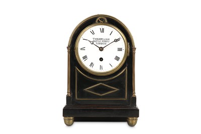 Lot 75 - A SMALL REGENCY EBONISED AND BRASS MOUNTED...