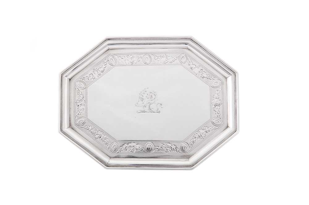 Lot 11 - A George III sterling silver teapot stand, London 1787 by John Wakelin and William Taylor (reg. 25th Sep 1776)