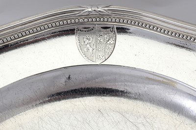 Lot 30 - Welsh interest - An unusual George III sterling silver dinner plate, London 1788 by Andrew Fogelberg and Stephen Gilbert (reg. 17th July 1780)