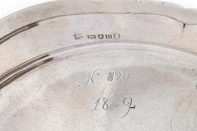 Lot 30 - Welsh interest - An unusual George III sterling silver dinner plate, London 1788 by Andrew Fogelberg and Stephen Gilbert (reg. 17th July 1780)
