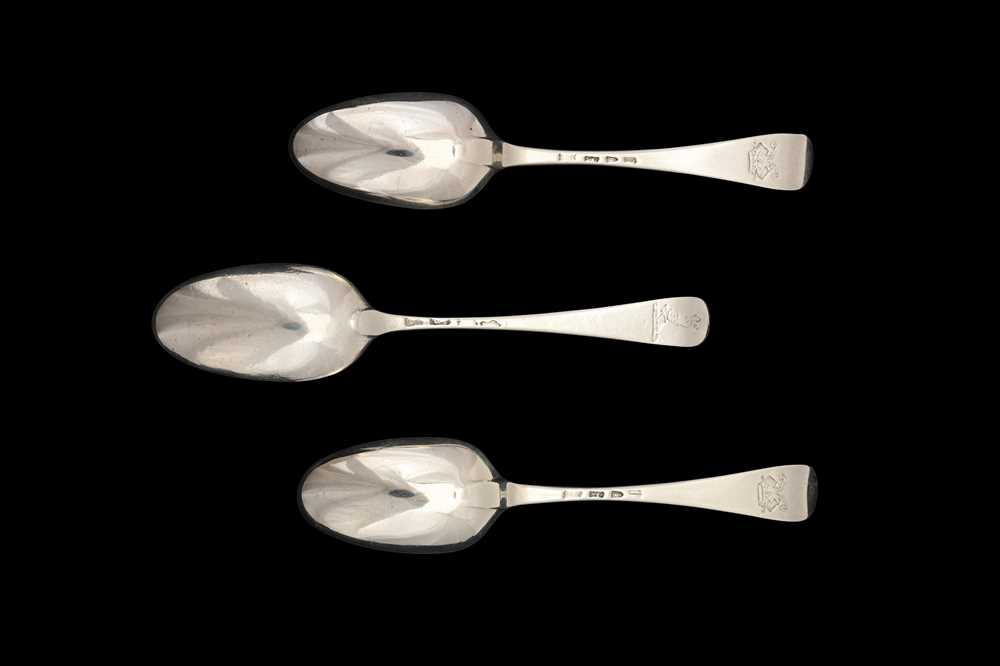 Lot 46 - A pair of George II sterling silver dessert spoons, London 1757 by Ebenezer Coker (reg. 27th March 1738)