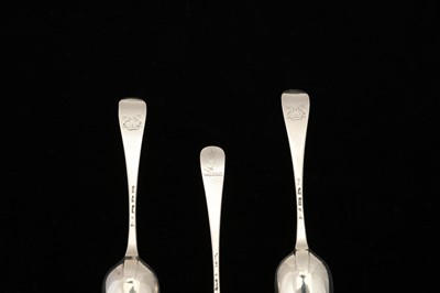 Lot 46 - A pair of George II sterling silver dessert spoons, London 1757 by Ebenezer Coker (reg. 27th March 1738)