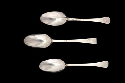 Lot 43 - A pair of George I dessert spoons, London 1724 maker’s mark obscured