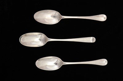 Lot 43 - A pair of George I dessert spoons, London 1724 maker’s mark obscured