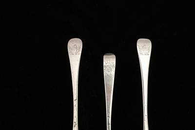 Lot 43 - A pair of George I dessert spoons, London 1724 maker’s mark obscured