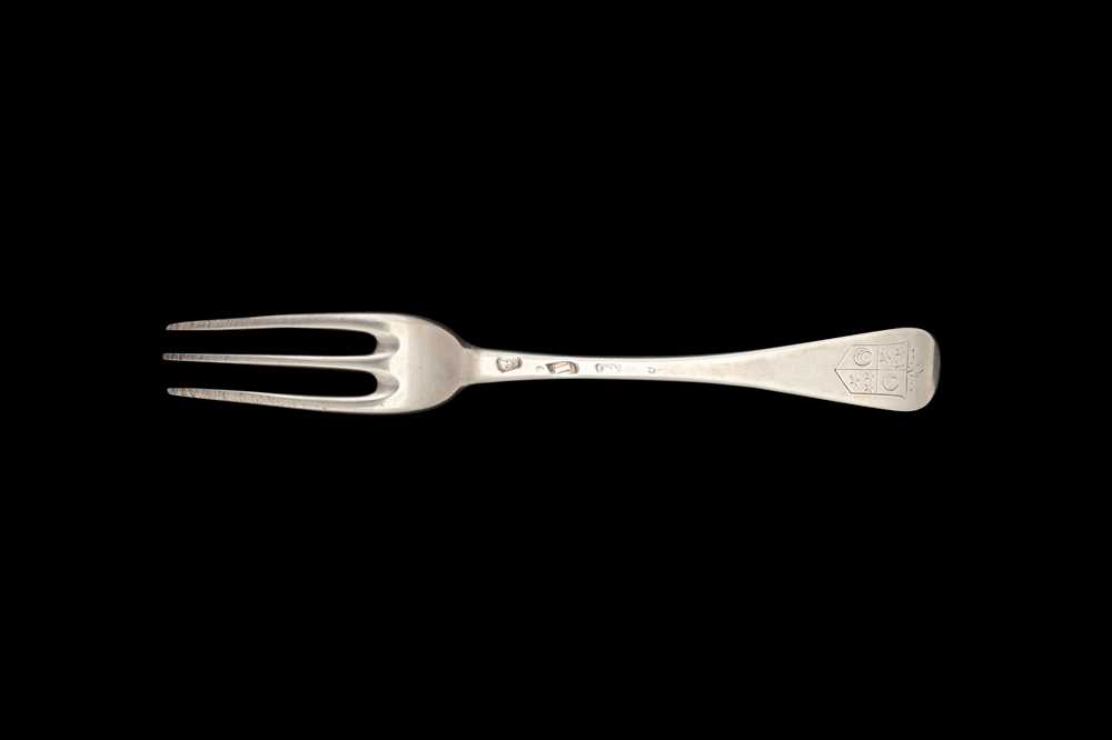 Lot 34 - A George I Britannia standard silver table fork, London 1724 by William Scarlett