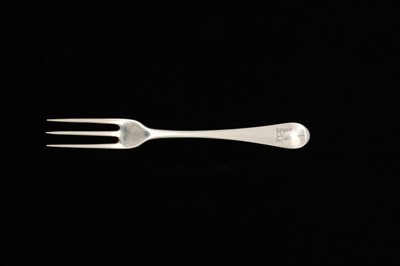 Lot 35 - Royal Ambassadorial - An early George III sterling silver table fork, London 1763 by Isaac Callard (reg. 7th Feb 1726, d.c.1770)