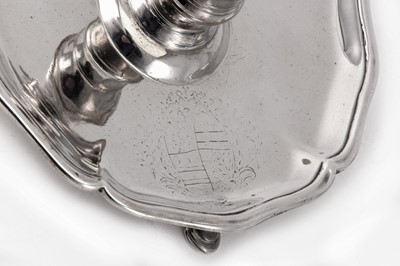Lot 104 - A George II sterling silver chamberstick, London 1754 by John Cafe (this mark reg. 13th Dec 1742)