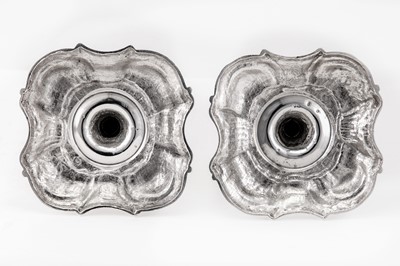 Lot 116 - A pair of George II sterling silver candlesticks, London 1742 by William Gould (this mark reg. 15 June 1739, Grimwade: 3150)