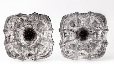 Lot 119 - A pair of George III Irish cast sterling silver candlesticks, Dublin circa 1765-70 by Richard Williams