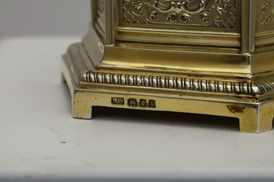 Lot 26 - A George V sterling silver gilt inkwell, London 1919 by Sebastion Garrard