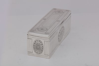 Lot 102 - A large William IV sterling silver dressing table box, London 1832 by Charles Reily and George Storer (reg. 1st Jan 1829)